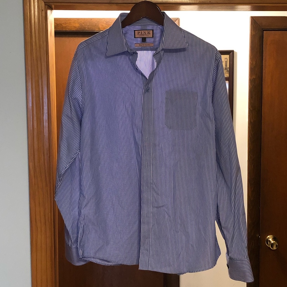 Thomas Pink Men’s Button Down Slim Fit Shirt